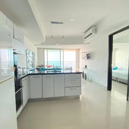 1pe-al De 1 Alcoba Frente Al Mar Con Aire Acondicionado, Piscina Y Wifi * Cartagena