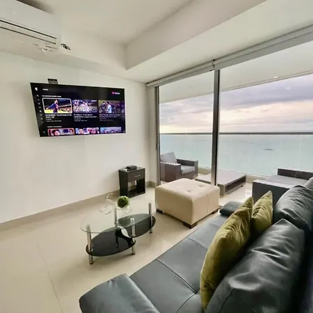 1pe-al De 1 Alcoba Frente Al Mar Con Aire Acondicionado, Piscina Y Wifi Cartagena