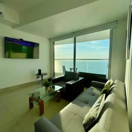 Apartamento 1pe-al De 1 Alcoba Frente Al Mar Con Aire Acondicionado, Piscina Y Wifi Cartagena