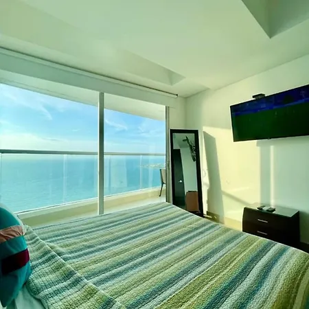 1pe-al De 1 Alcoba Frente Al Mar Con Aire Acondicionado, Piscina Y Wifi * Cartagena