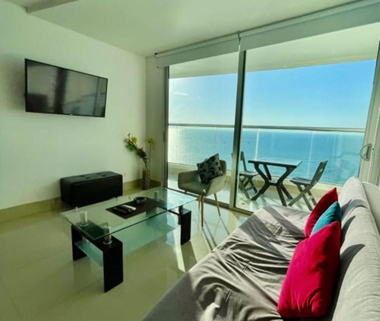 1pe-al De 1 Alcoba Frente Al Mar Con Aire Acondicionado, Piscina Y Wifi Apartamento