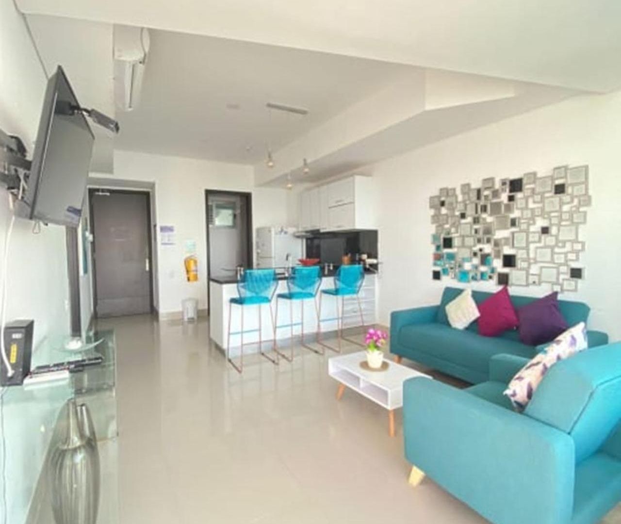 1pe-al De 1 Alcoba Frente Al Mar Con Aire Acondicionado, Piscina Y Wifi Apartamento