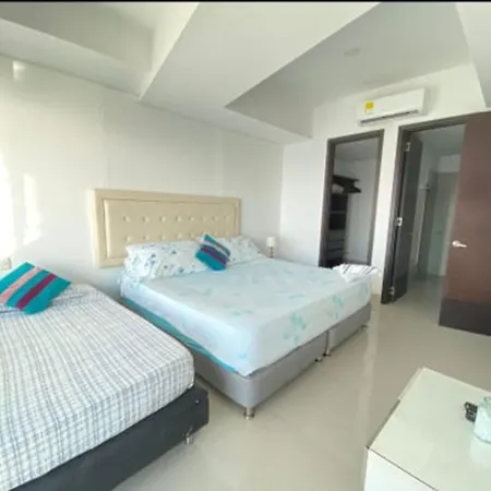 Apartamento 1pe-al De 1 Alcoba Frente Al Mar Con Aire Acondicionado, Piscina Y Wifi