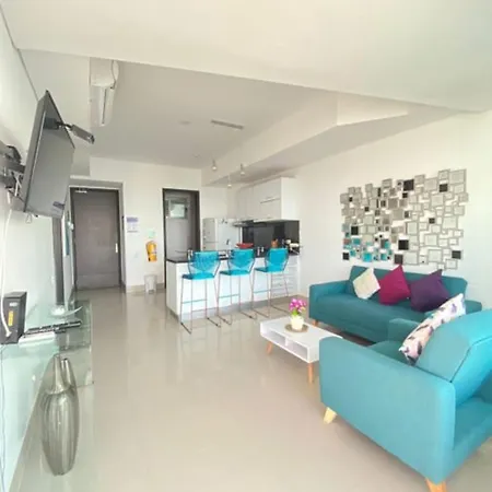 1pe-al De 1 Alcoba Frente Al Mar Con Aire Acondicionado, Piscina Y Wifi Apartamento