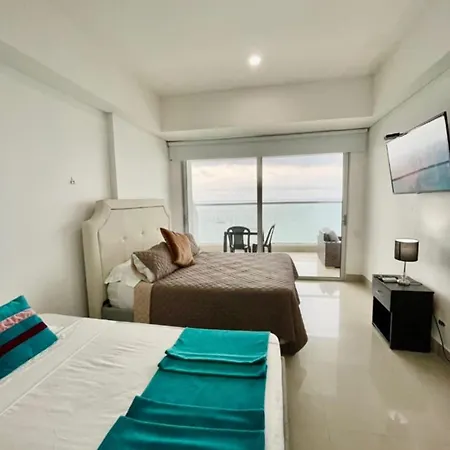 1pe-al De 1 Alcoba Frente Al Mar Con Aire Acondicionado, Piscina Y Wifi Apartamento *