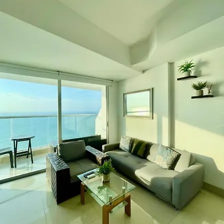 Apartamento 1pe-al De 1 Alcoba Frente Al Mar Con Aire Acondicionado, Piscina Y Wifi