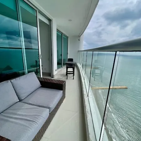 Apartamento 1pe-al De 1 Alcoba Frente Al Mar Con Aire Acondicionado, Piscina Y Wifi Cartagena