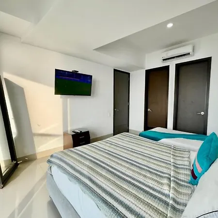 1pe-al De 1 Alcoba Frente Al Mar Con Aire Acondicionado, Piscina Y Wifi *
