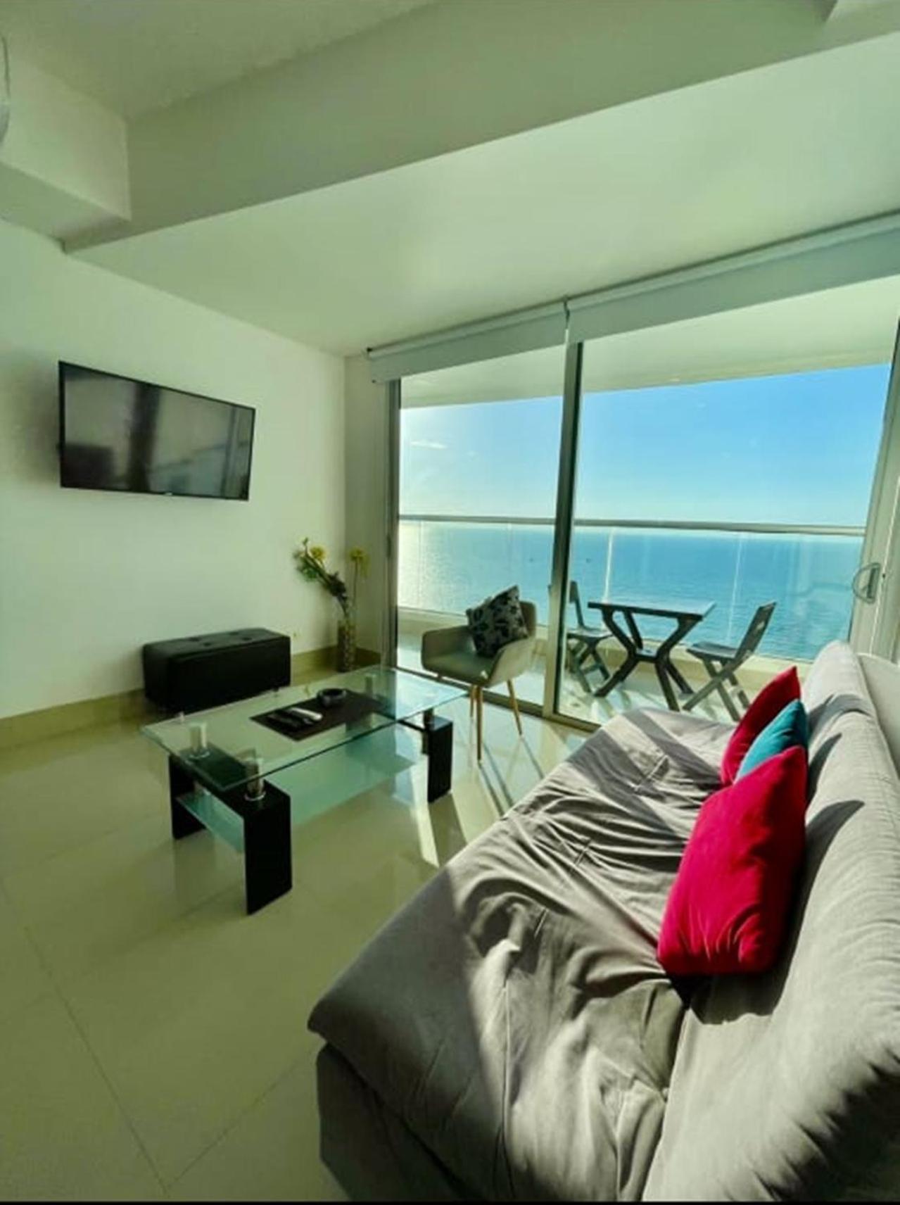 1pe-al De 1 Alcoba Frente Al Mar Con Aire Acondicionado, Piscina Y Wifi Apartamento